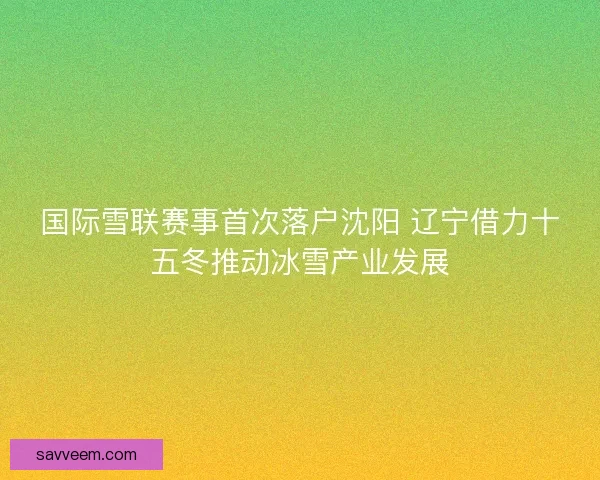 国际雪联赛事首次落户沈阳 辽宁借力十五冬推动冰雪产业发展